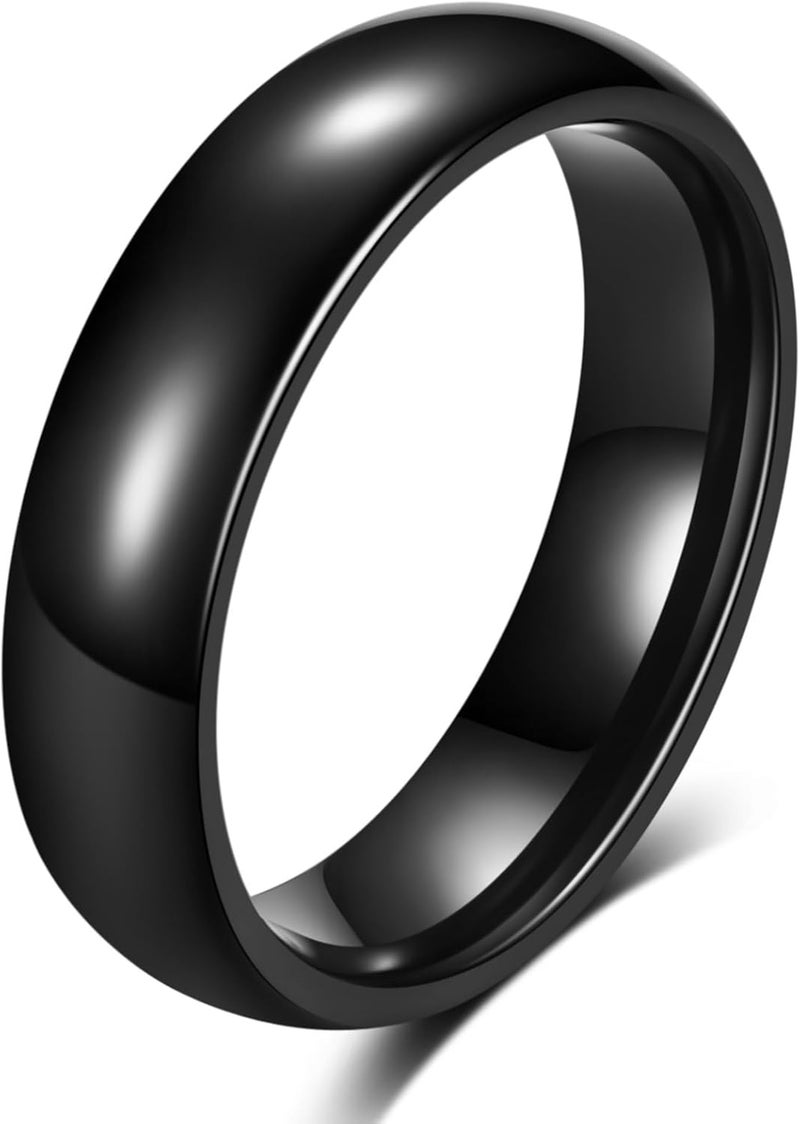 VQYSKO Tungsten Wedding Band Ring for Men Women | 2mm 4mm 6mm 8mm Gold Domed Tungsten Wedding Band Ring for Men Women High Polish Comfort Fit | Size 5-14 - Image 1